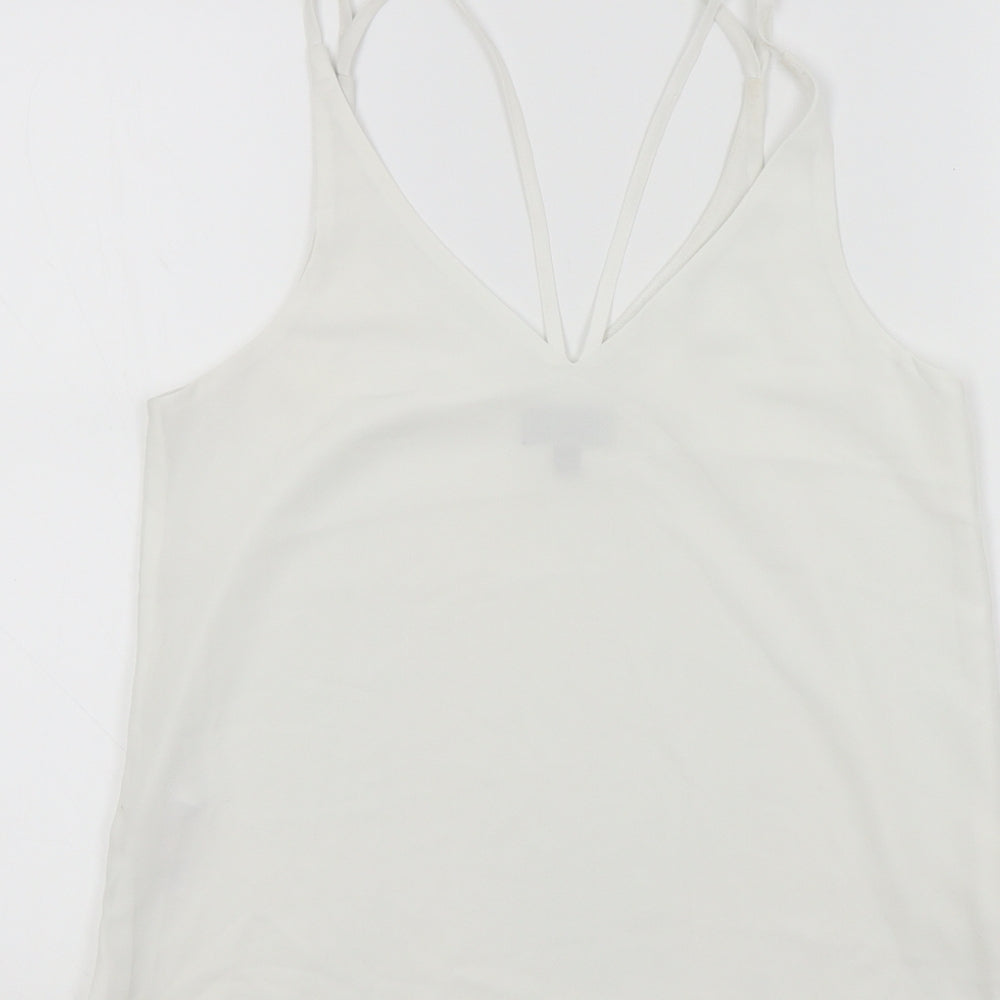 Topshop Womens White Colourblock Basic Polo Size 8