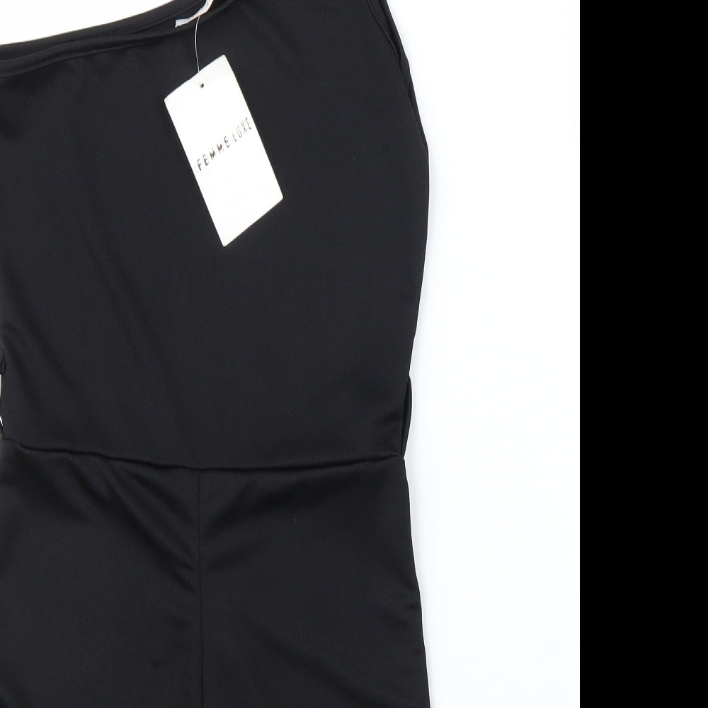 Femme Luxe Womens Black Romper One-Piece Size 8