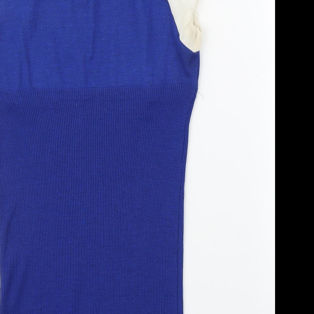 JJ Park Womens Blue Basic Blouse Size M