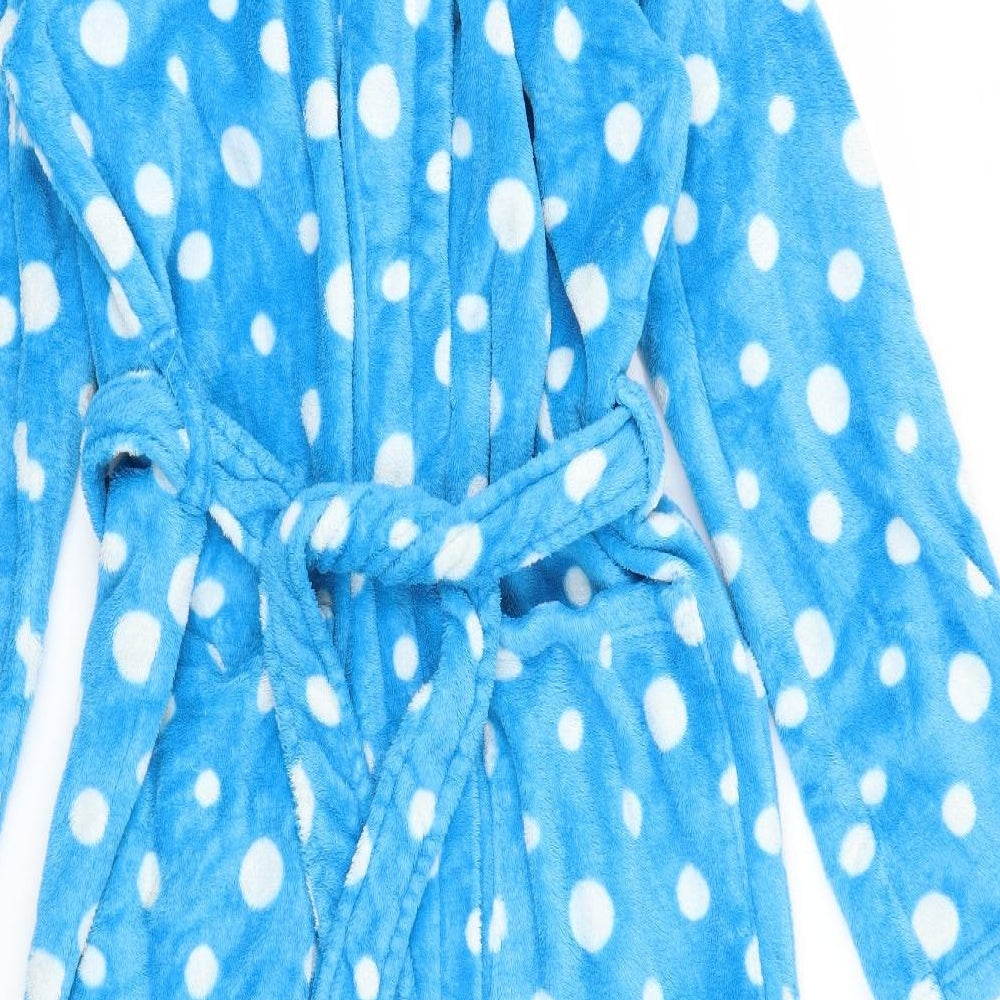 Lola & Coco Womens Blue Polka Dot Chemise Robe Size S