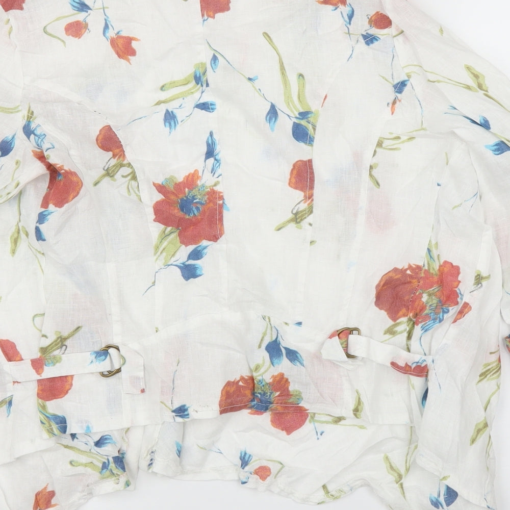 New Collection Womens White Floral Cape Jumper Size L