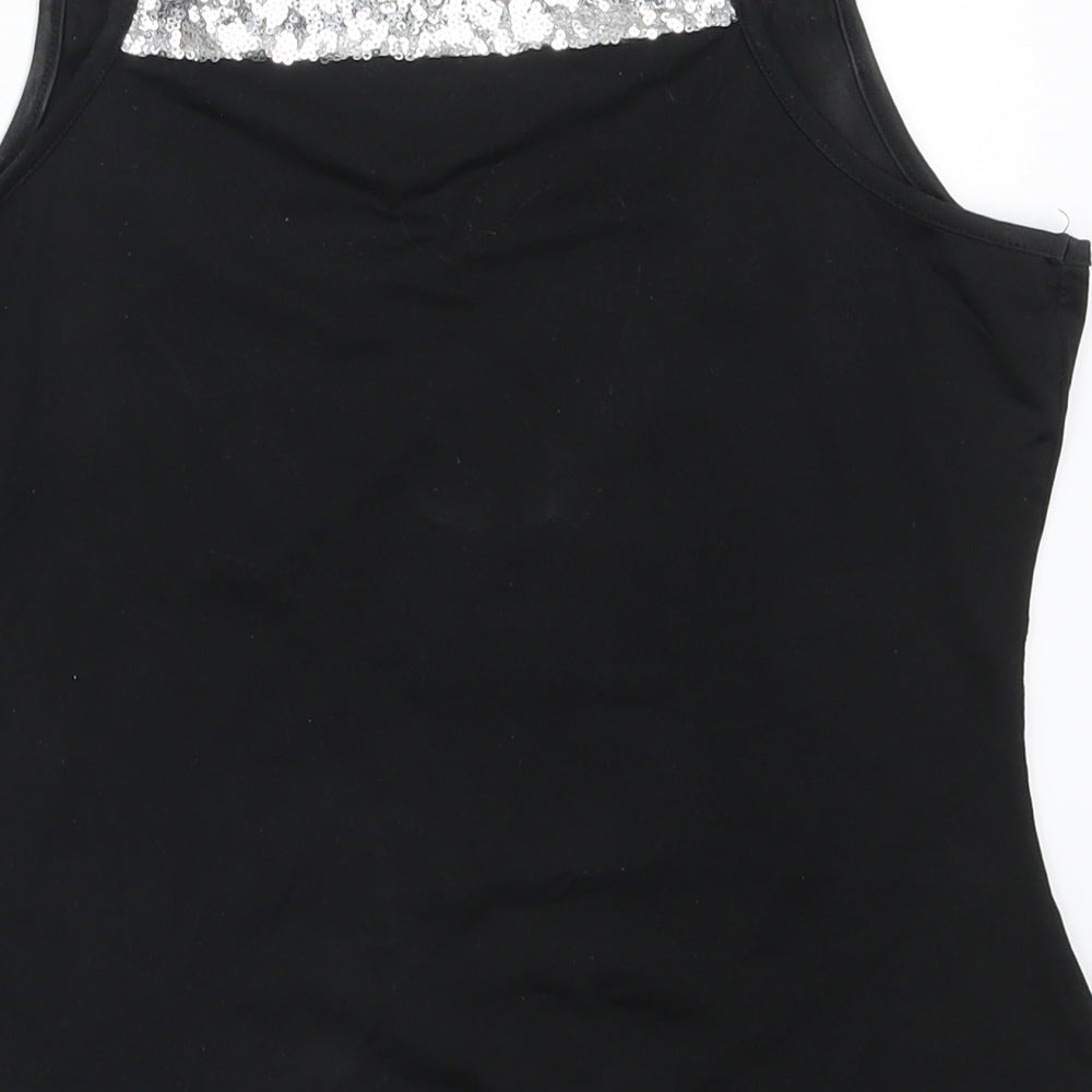 Fasion Womens Black Cropped Tank Size L