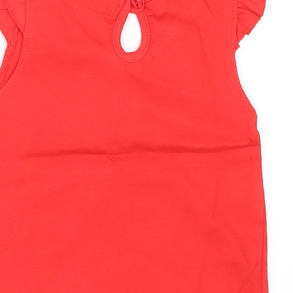 Early Days Girls Red Basic T-Shirt Size 12-18 Months