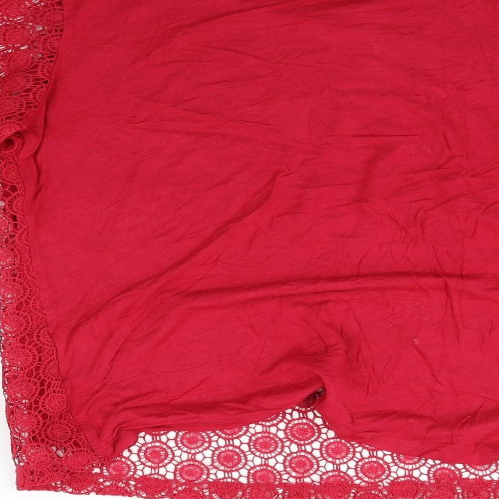 EWM Womens Red Henley Jumper Size L