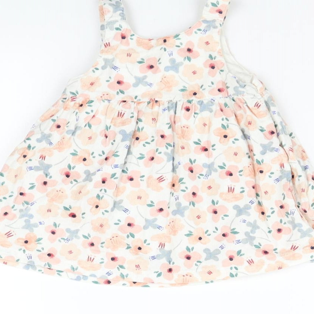 Marks & Spencer Girls White Floral Fit & Flare Size 3-6 Months
