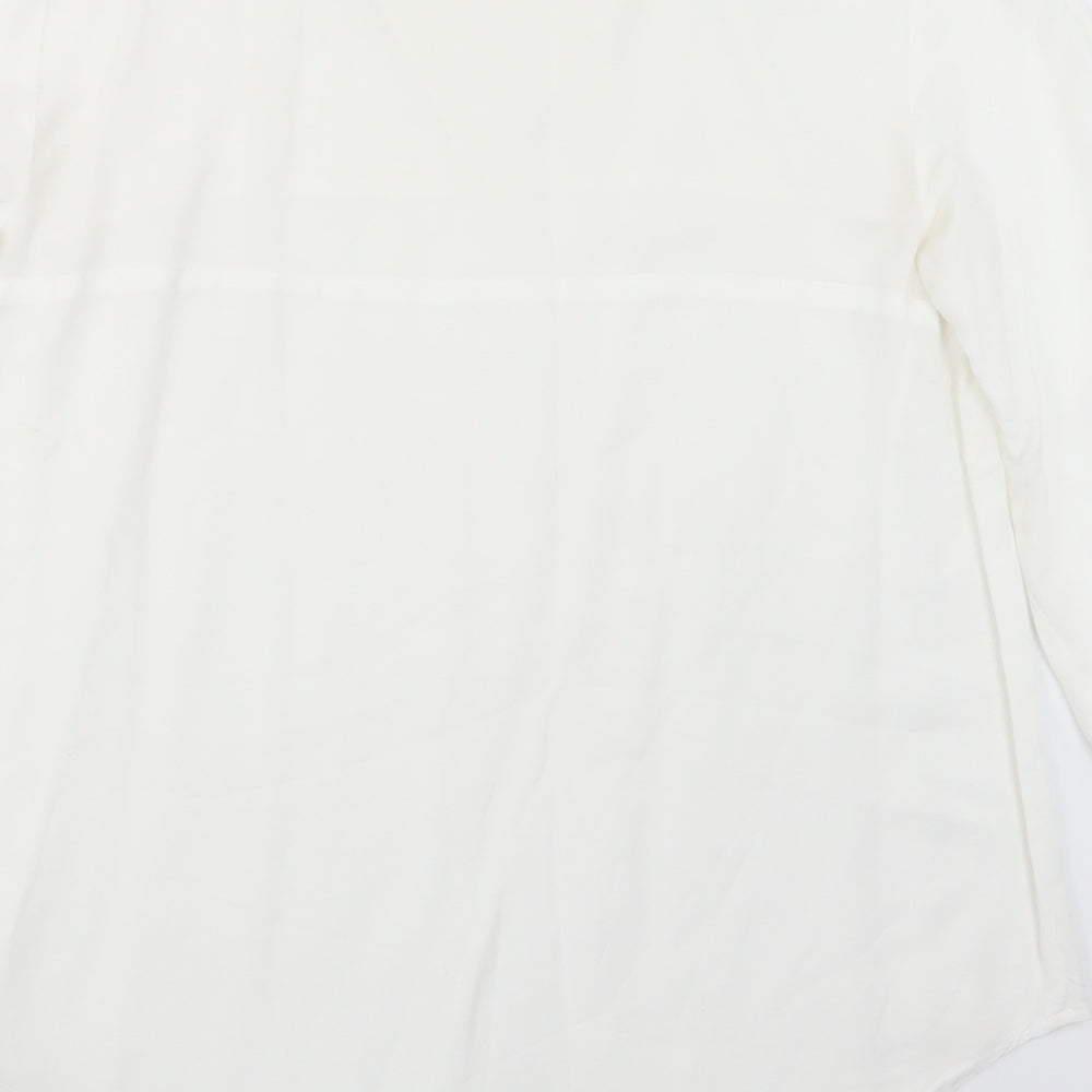 Spense Womens White Basic Blouse Size M