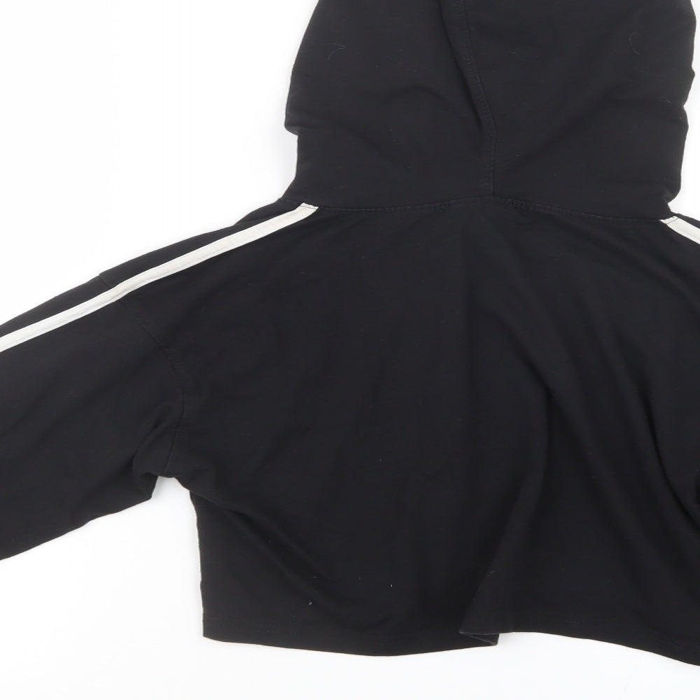 Missguided Womens Black Pullover Hoodie Size 14 - Cropped
