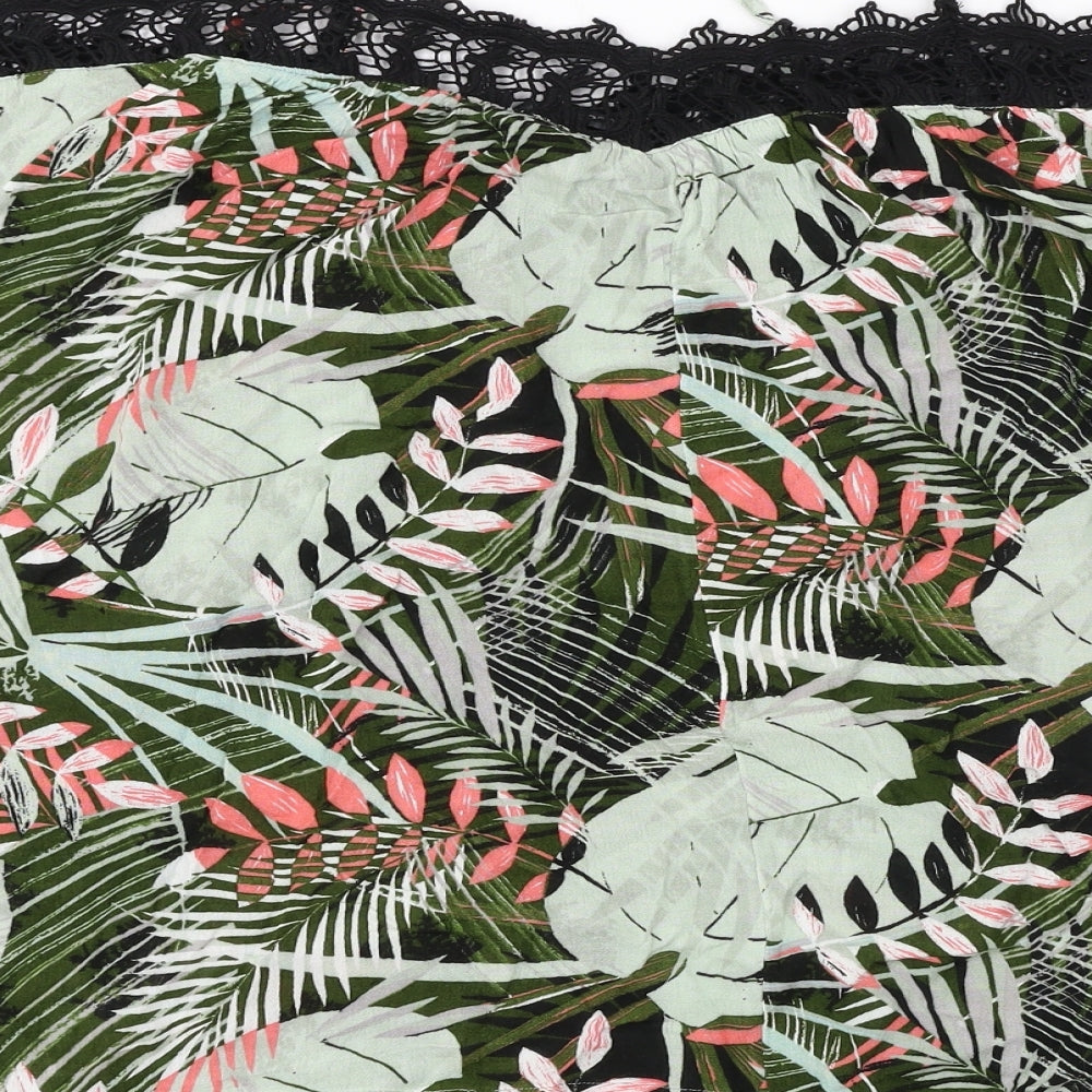 George Womens Green Floral Basic Blouse Size 12