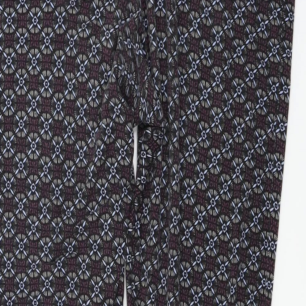 ASOS Womens Black Geometric Trousers Size 14 L24 in