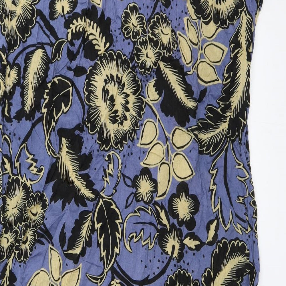 Warehouse Womens Blue Floral Mini Size 12