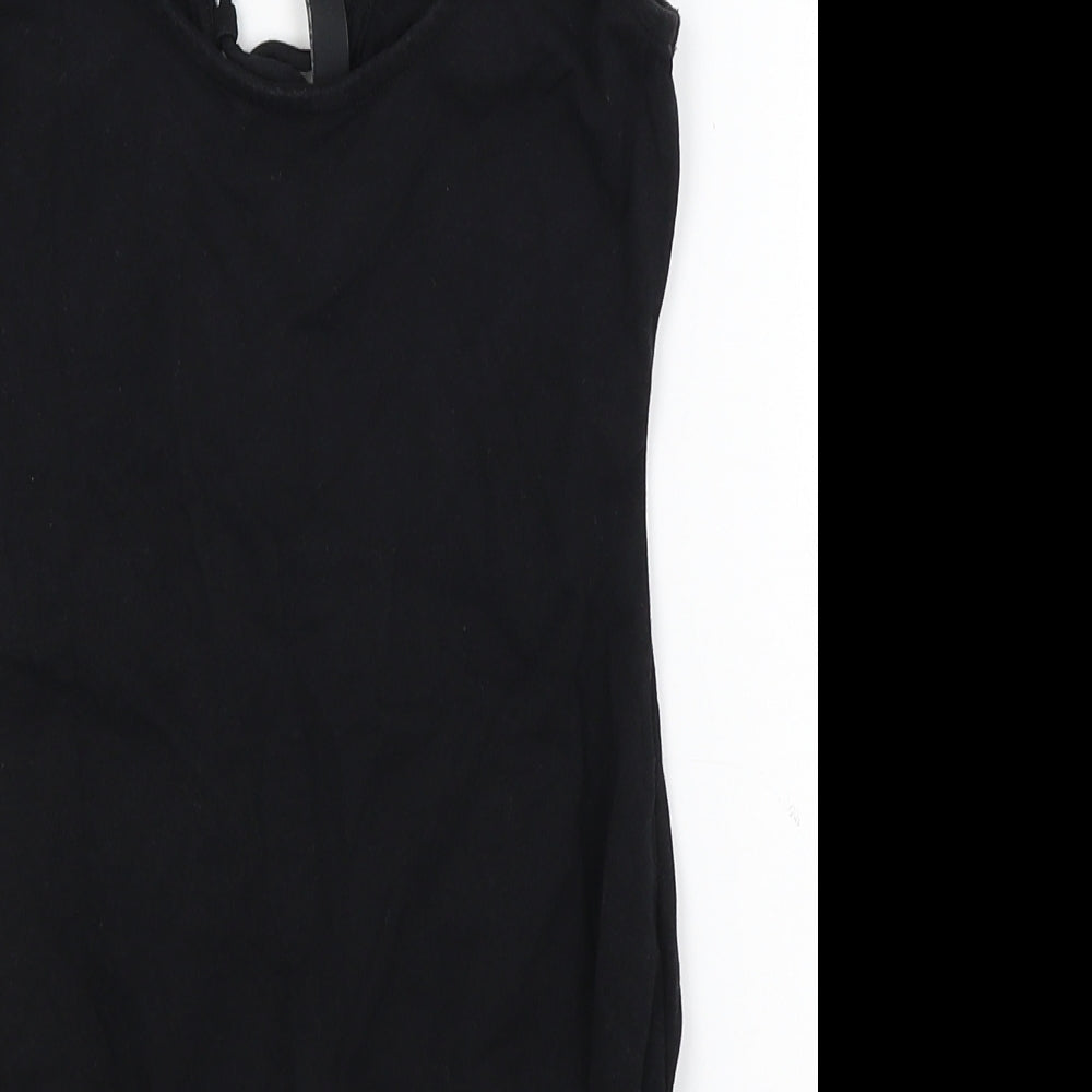 Divided Womens Black Bodysuit One-Piece Size S