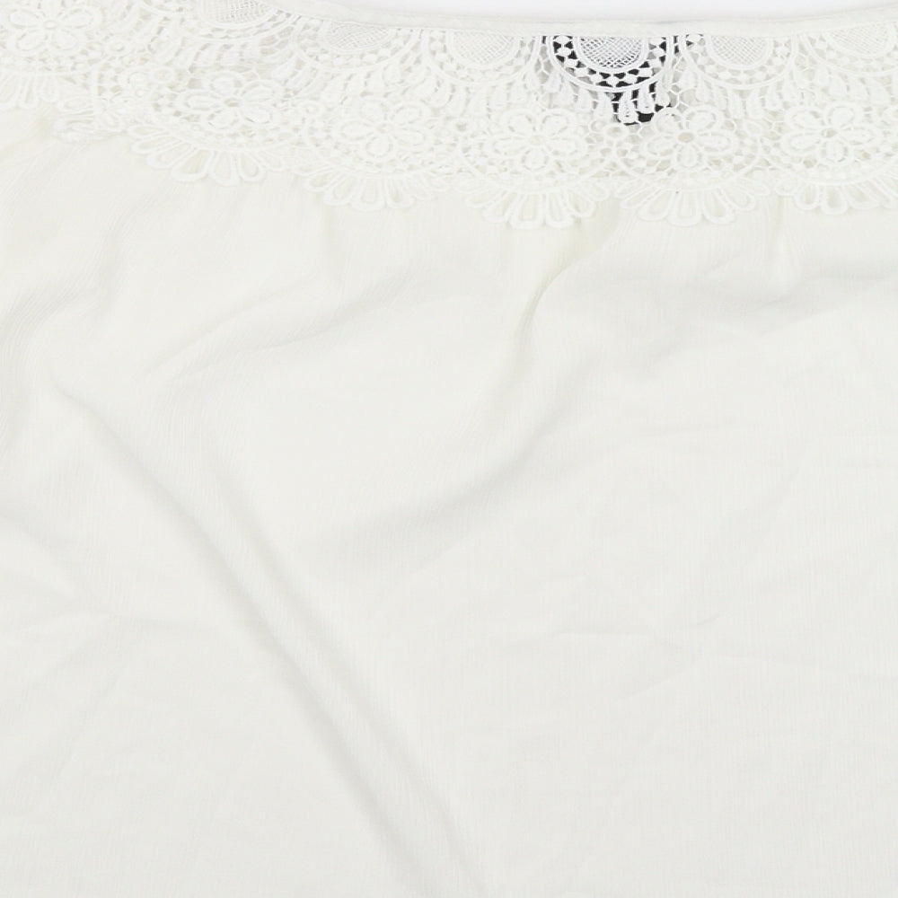 New Look Womens White Basic Blouse Size 10