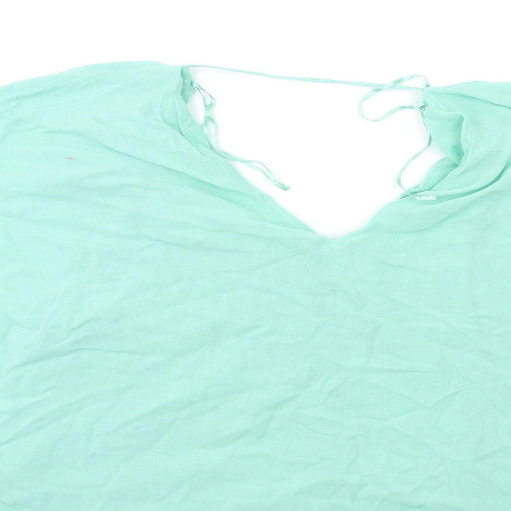 Zara Womens Green Basic Blouse Size S