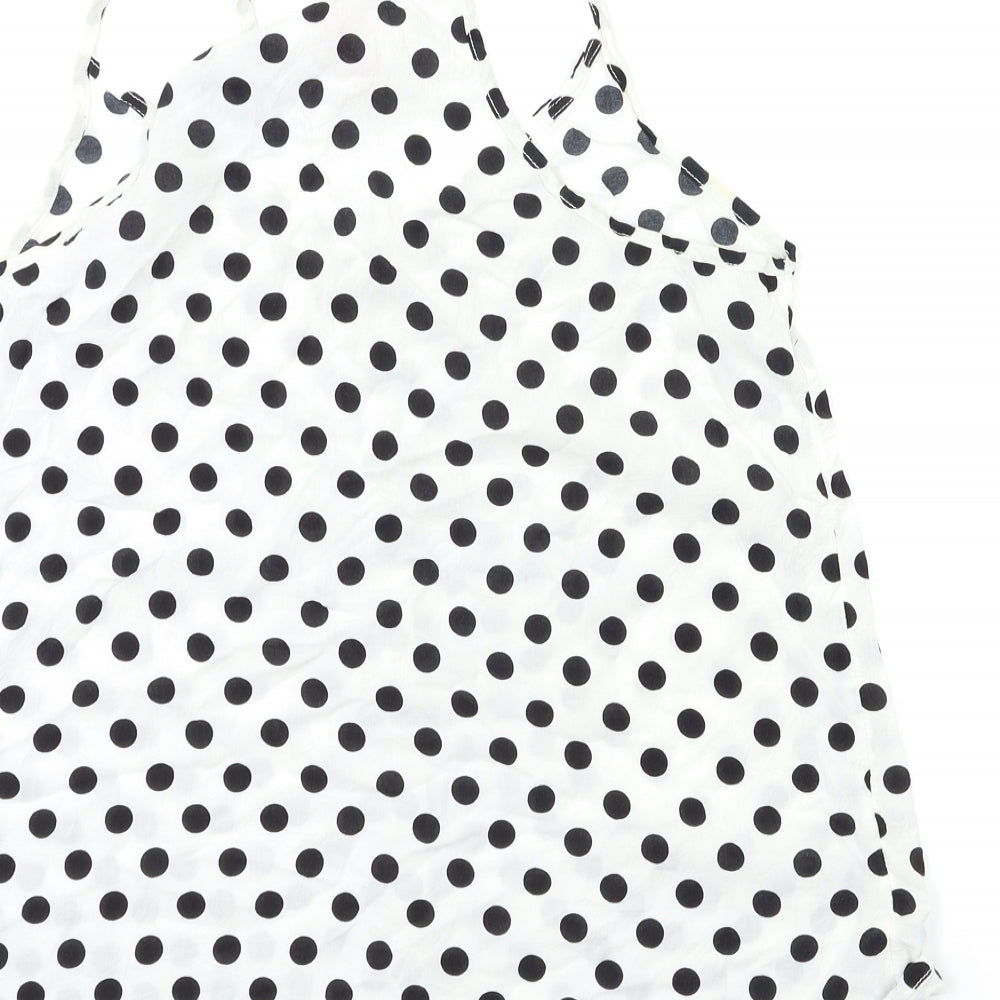 H&M Womens White Polka Dot Basic Tank Size 12