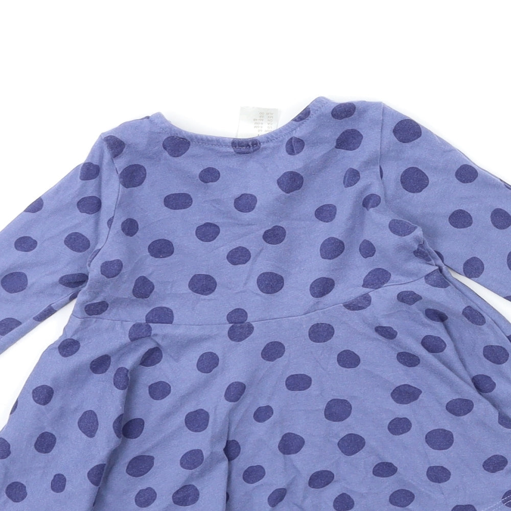 H&M Baby Blue Polka Dot T-Shirt Dress Size 6-9 Months