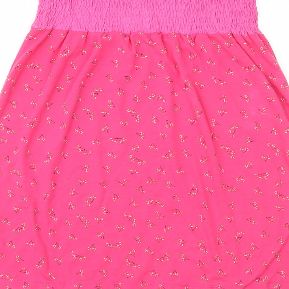 Boohoo Womens Pink Geometric Rayon Fit & Flare Size S