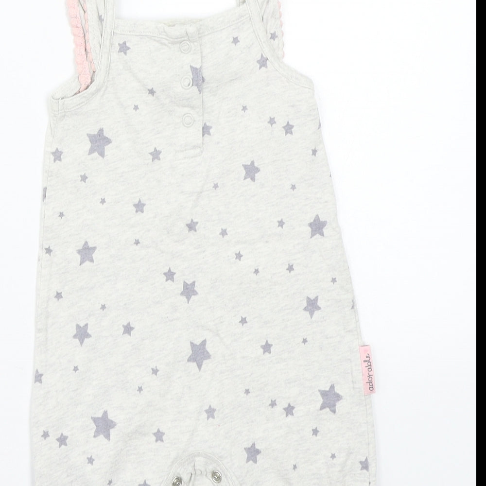George Girls Grey Babygrow One-Piece Size 0-3 Months