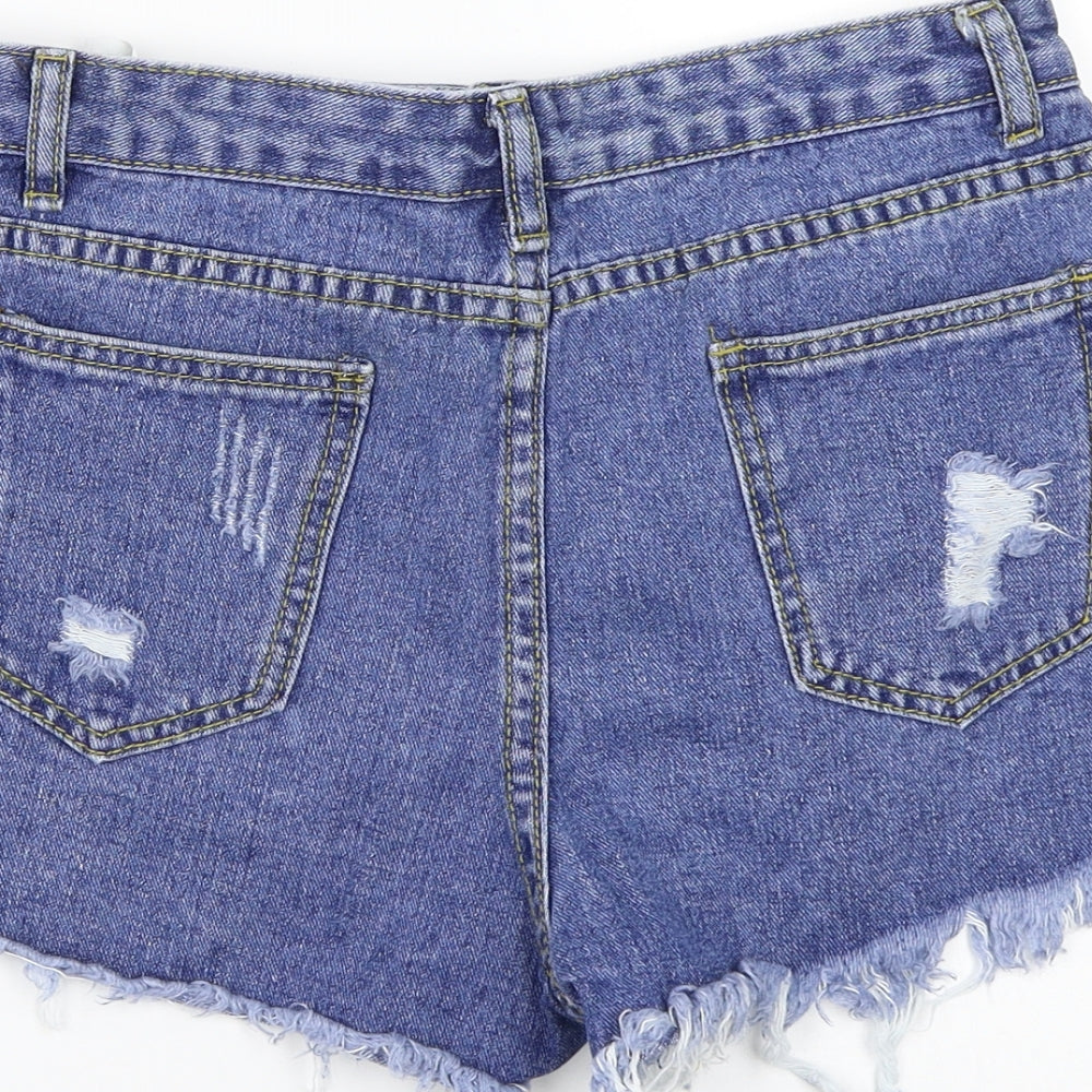 SheIn Womens Blue Cut-Off Shorts Size S