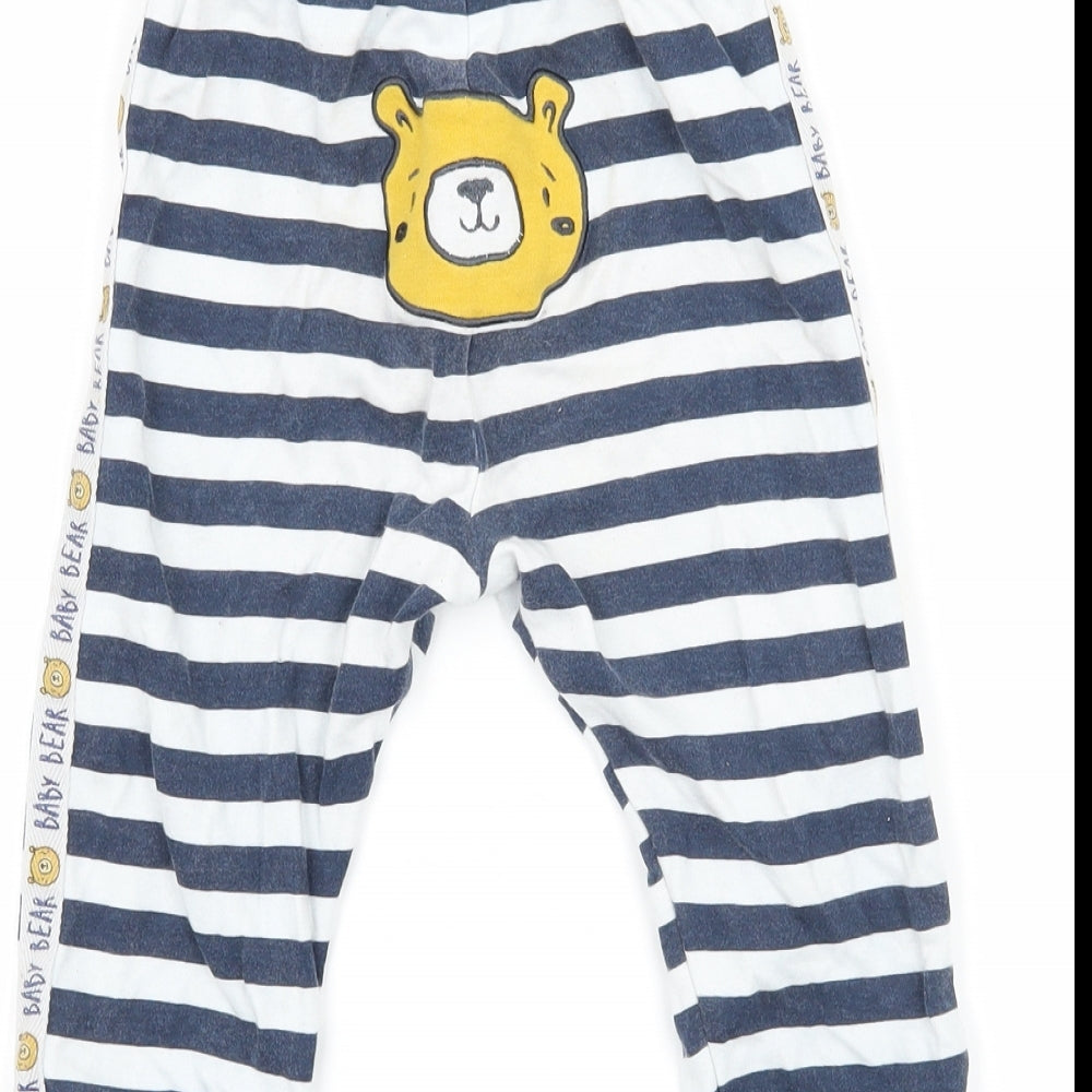 studio baby Boys Blue Striped Jersey Cami Pyjama Pants Size 12-18 Months - Bear