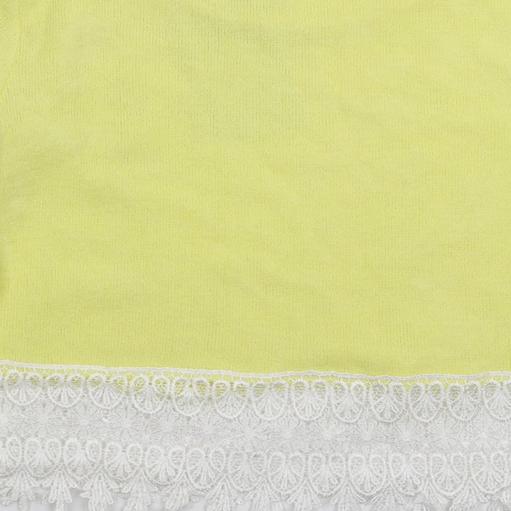 Missguided Womens Yellow Knit Pullover Jumper Size M
