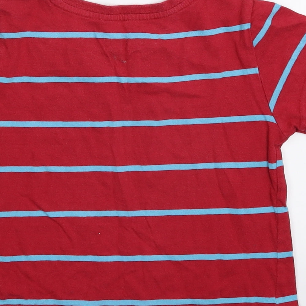 Rebel Boys Red Striped Basic T-Shirt Size 3-4 Years