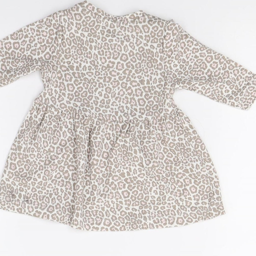 name it Girls Brown Animal Print A-Line Size 0-3 Months