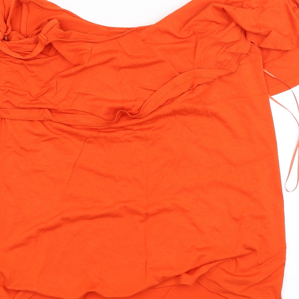 George Womens Orange Basic Blouse Size 12