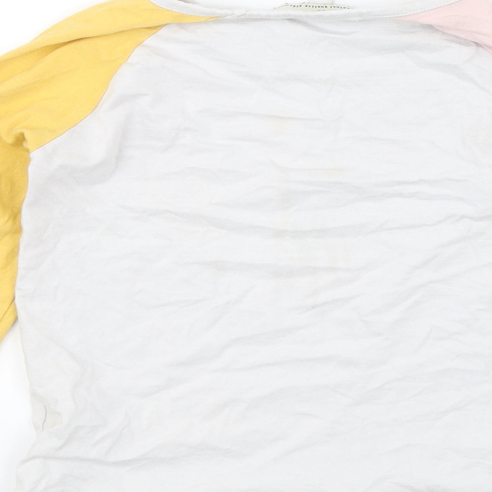 Mini B Girls White Jersey T-Shirt Size 4-5 Years - Really good things happen when its sunny