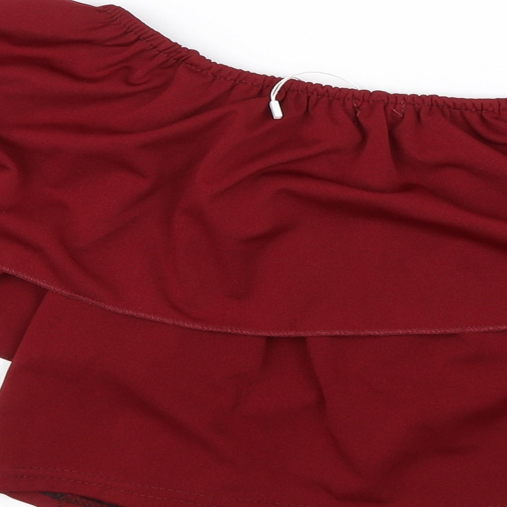 Ethan and Amy Womens Red Cropped Blouse Size L