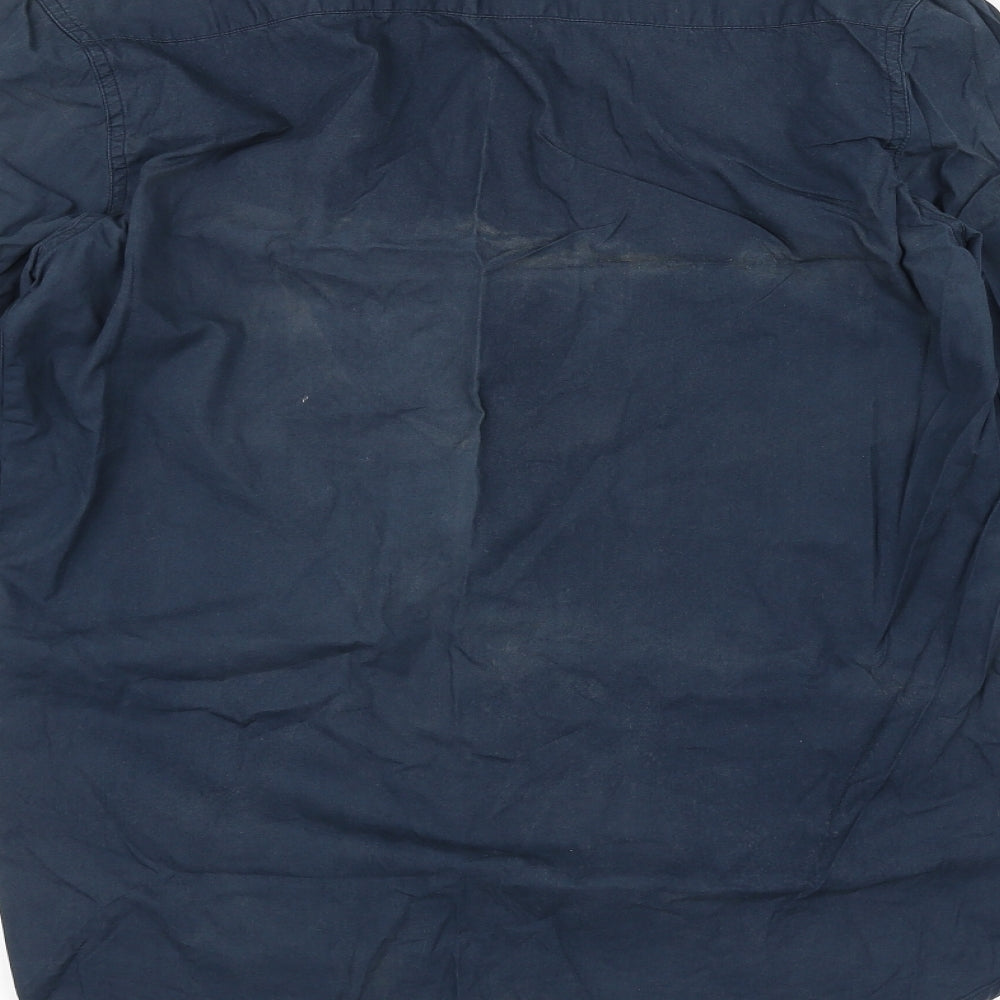 Cotton World Mens Blue Dress Shirt Size S