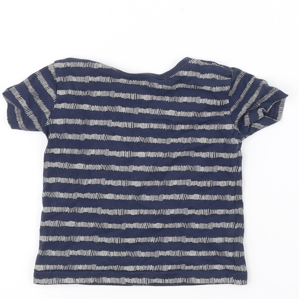 George Baby Blue Striped Basic T-Shirt Size 3-6 Months