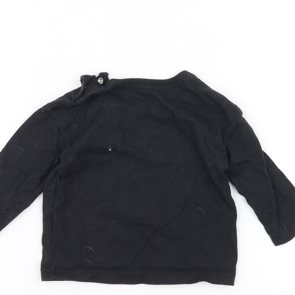 George Baby Black Basic T-Shirt Size 6-9 Months