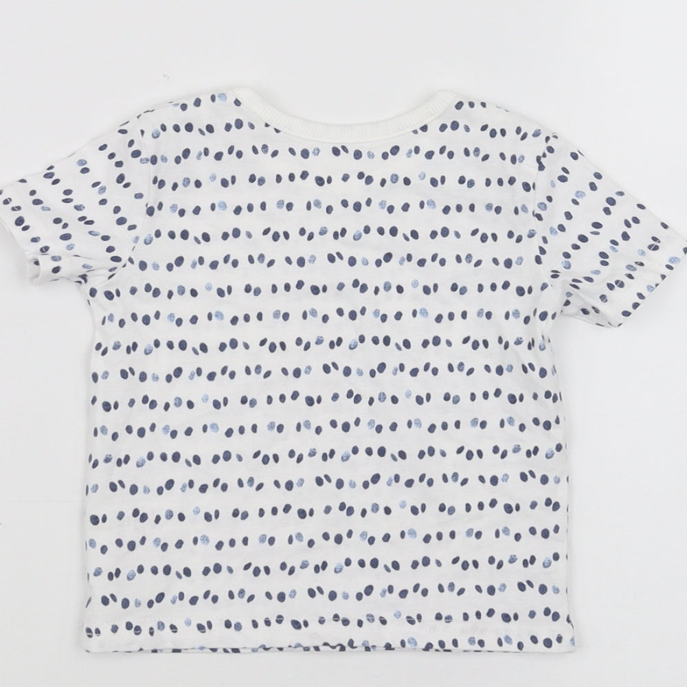 George Baby White Polka Dot Basic T-Shirt Size 3-6 Months