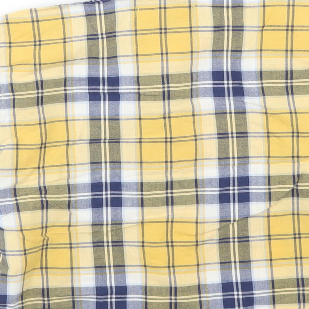 Timberland Boys Yellow Plaid Basic Button-Up Size 18-24 Months