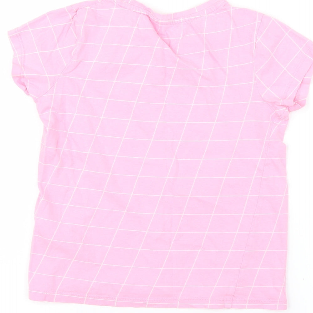 NEXT Girls Pink Check Basic Blouse Size 8 Years