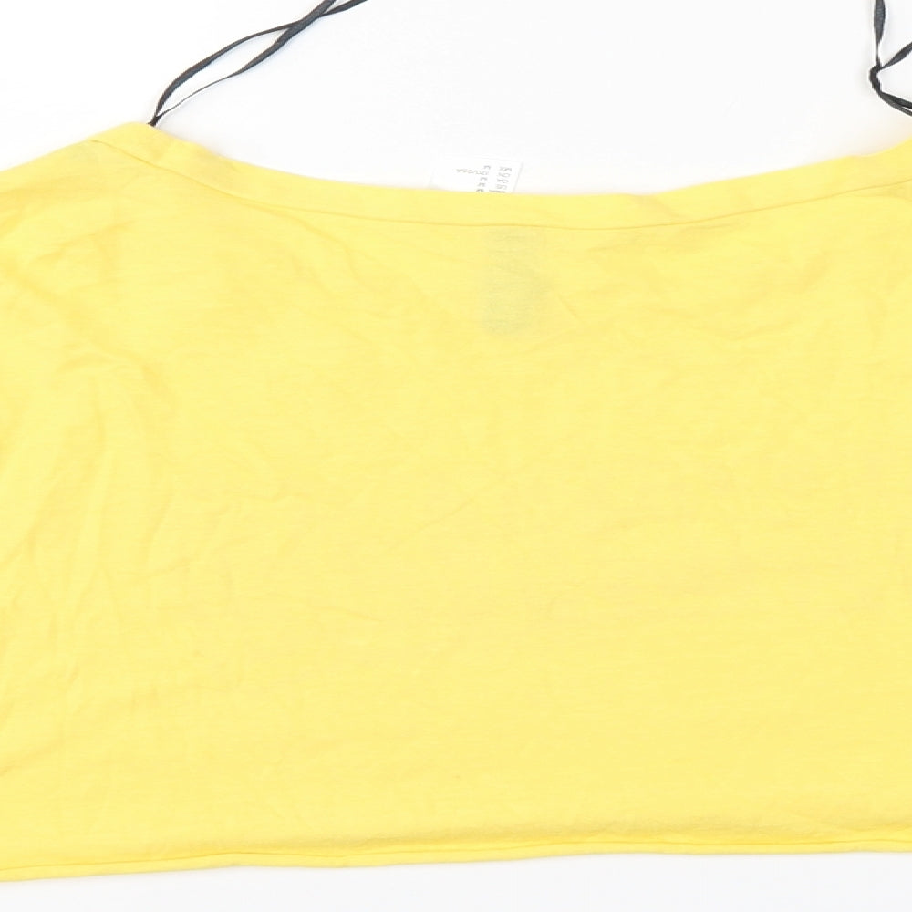 Divided Womens Yellow Cropped T-Shirt Size M