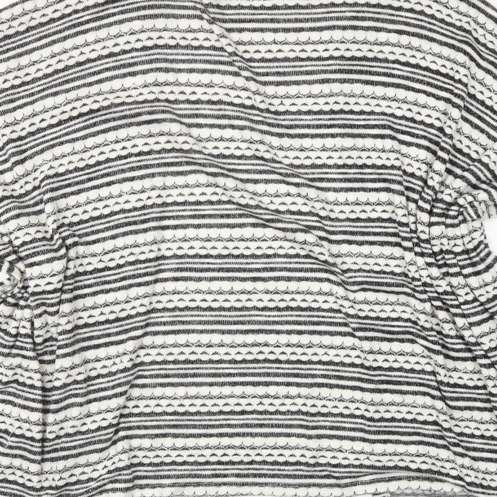 George Womens White Striped Wrap Jumper One Size