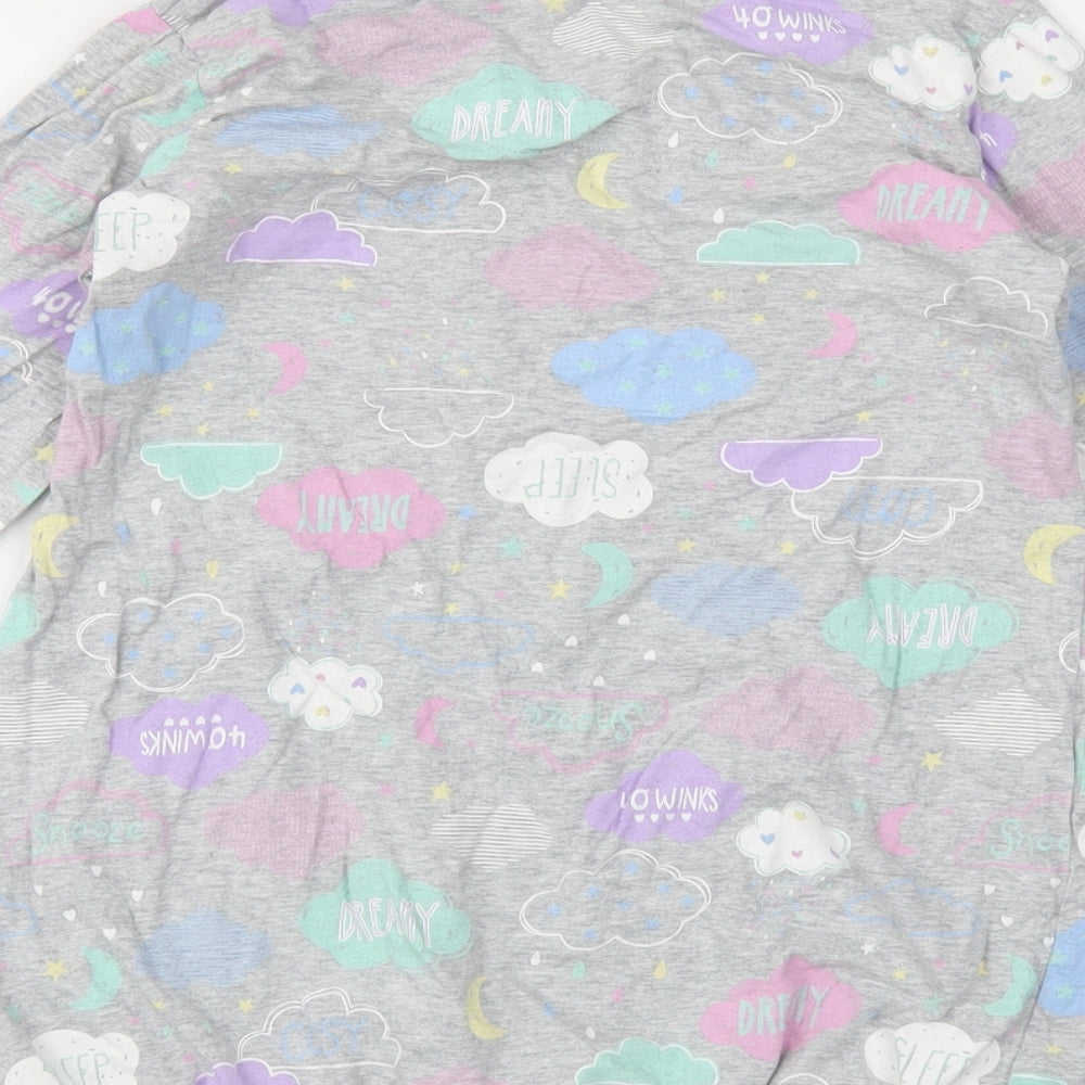 TU Girls Grey Solid Capri Pyjama Top Size 8-9 Years