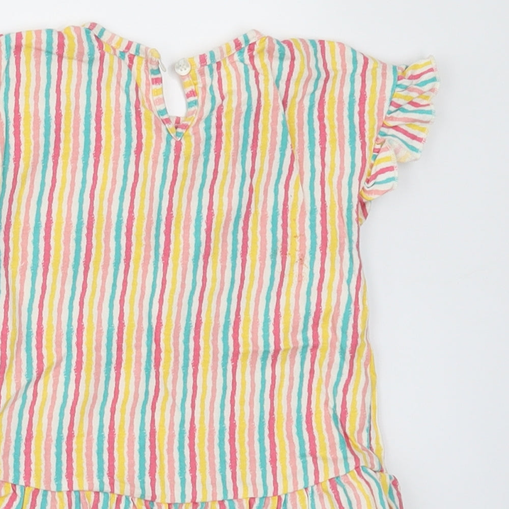 Mini Club Girls Yellow Striped Basic T-Shirt Size 12-18 Months