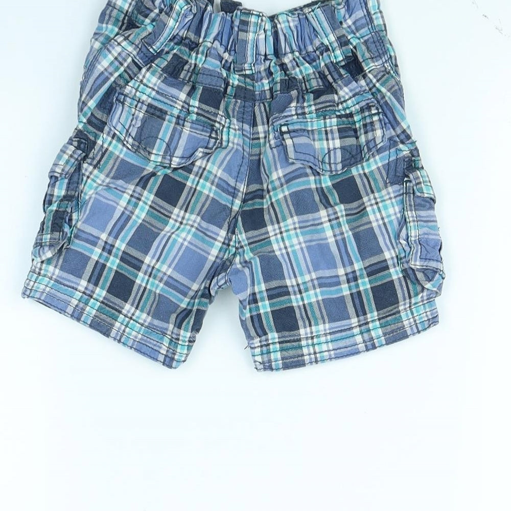 George Boys Blue Check Chino Shorts Size 2 Years