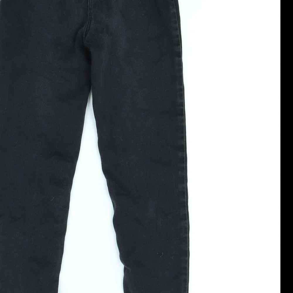 Preworn Girls Black Straight Jeans Size 7 Years