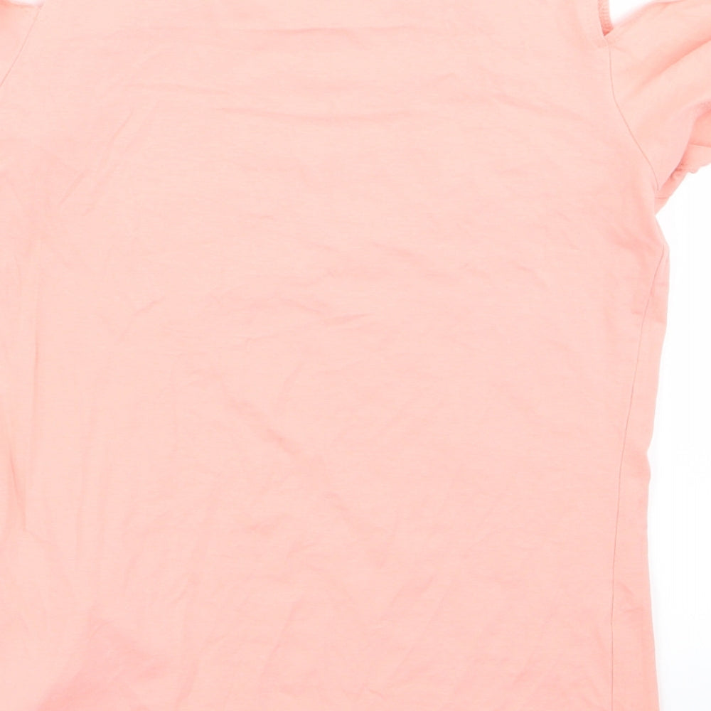Amisu Womens Pink Basic T-Shirt Size S