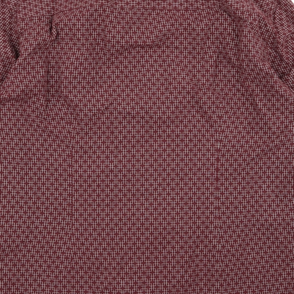 Preworn Mens Red Button-Up Size L
