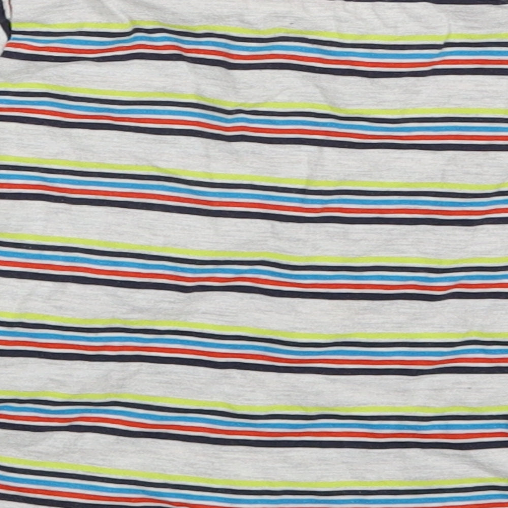 Preworn Baby Grey Striped Basic T-Shirt Size 18-24 Months
