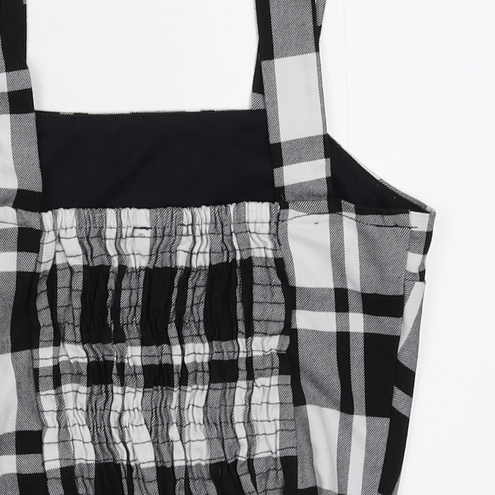TALLYWELL Womens Black Check Cropped Tank Size XS
