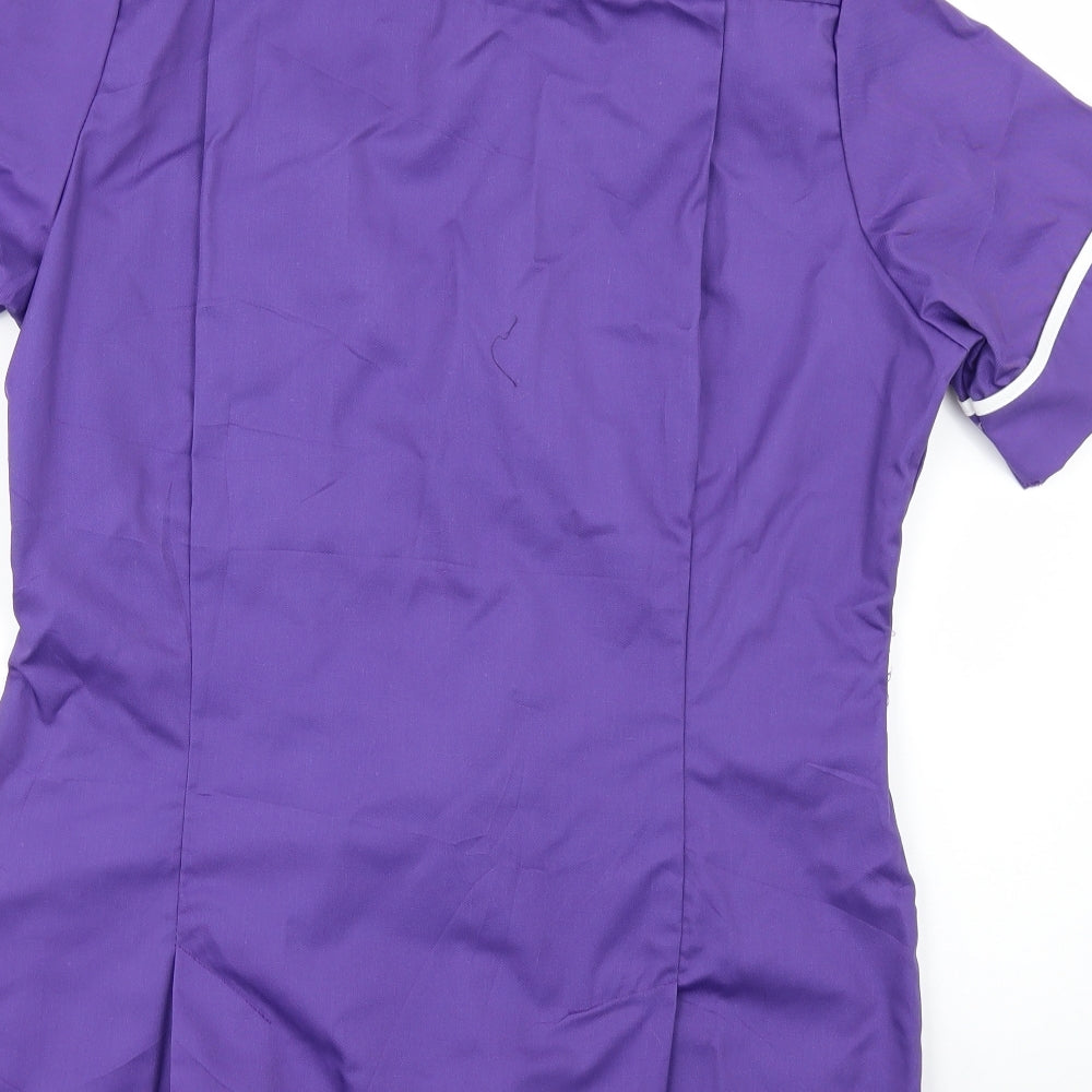 Alexander Del Rossa Womens Purple Tunic Blouse Size L - Workwear