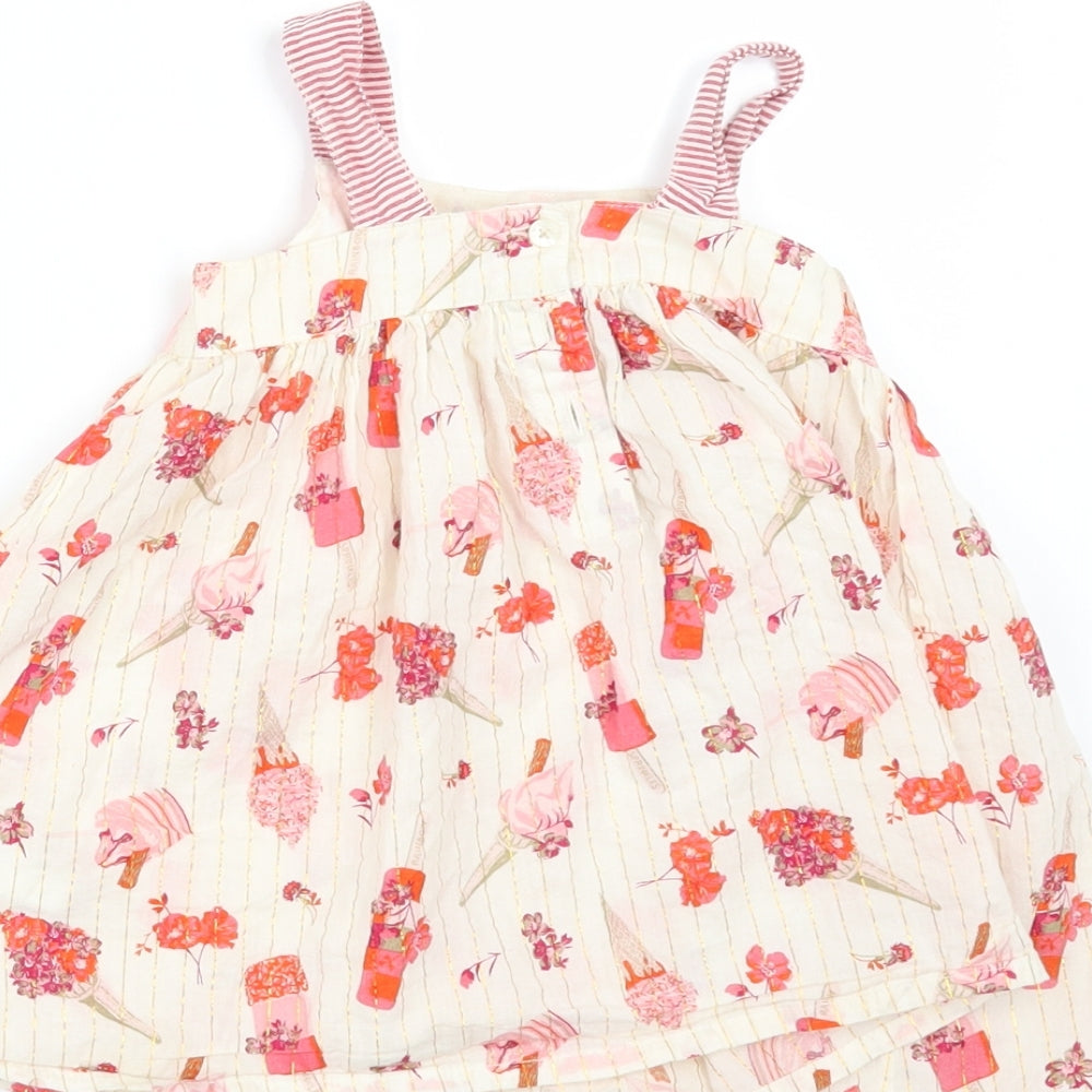 Monsoon Girls Beige Geometric A-Line Size 9-12 Months
