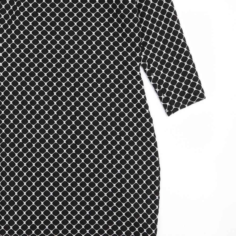 Dorothy Perkins Womens Black Argyle/Diamond A-Line Size 12