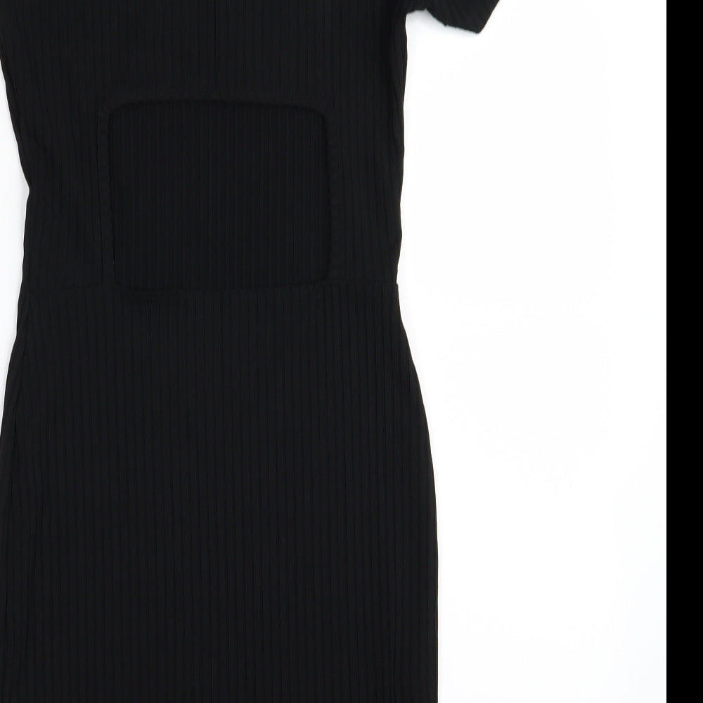 Topshop Womens Black A-Line Size 6
