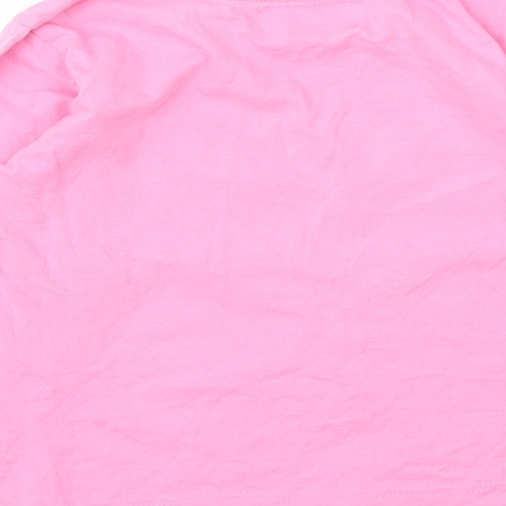 COLLECTION Girls Pink Animal Print Basic T-Shirt Size 7 Years